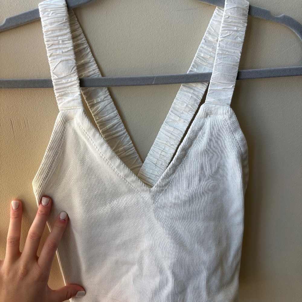 Anthropologie Maeve White Crop Top Tank XS